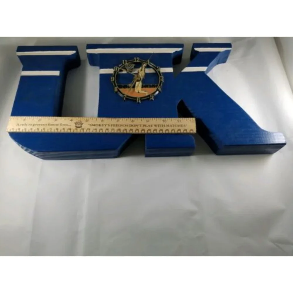 Handmade Wooden Blue University of Kentucky Wildcats Basketball Clock 19